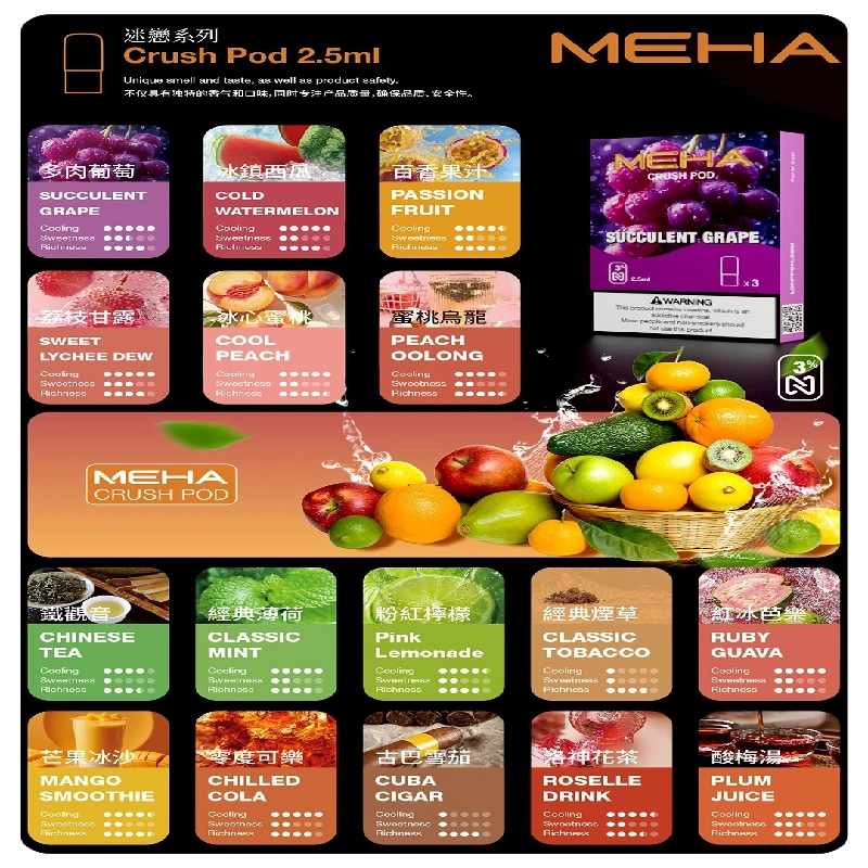 MEHA魅嗨五代煙彈穩定輸出 迷戀系列五代通用替換【多肉葡萄】:圖片 2